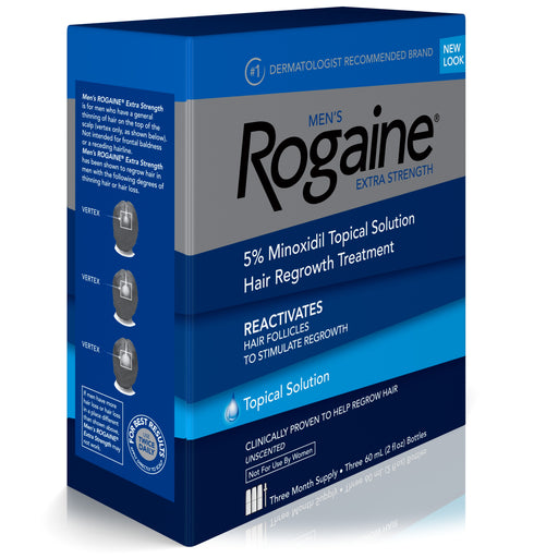 Men's Rogaine Extra Strength 5% Minoxidil Solution, 3-Month Supply