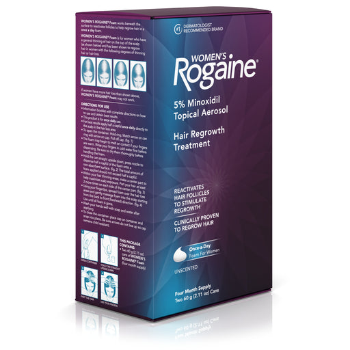 Women's Rogaine 5% Minoxidil Foam for Hair Regrowth, 4-Month Supply