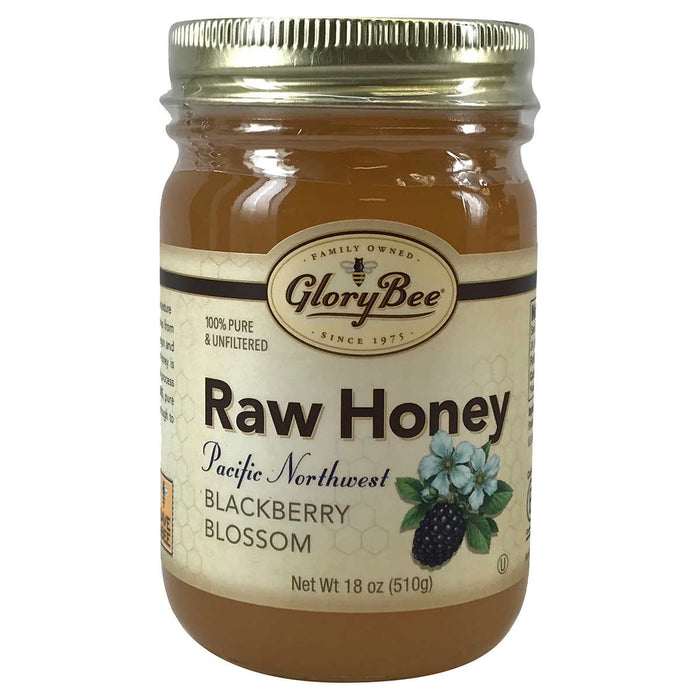 GloryBee Raw Pacific Northwest Blackberry Blossom Honey 18 oz., 6-pack