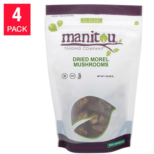 Manitou Dried Morel Mushrooms 1 oz, 4-pack
