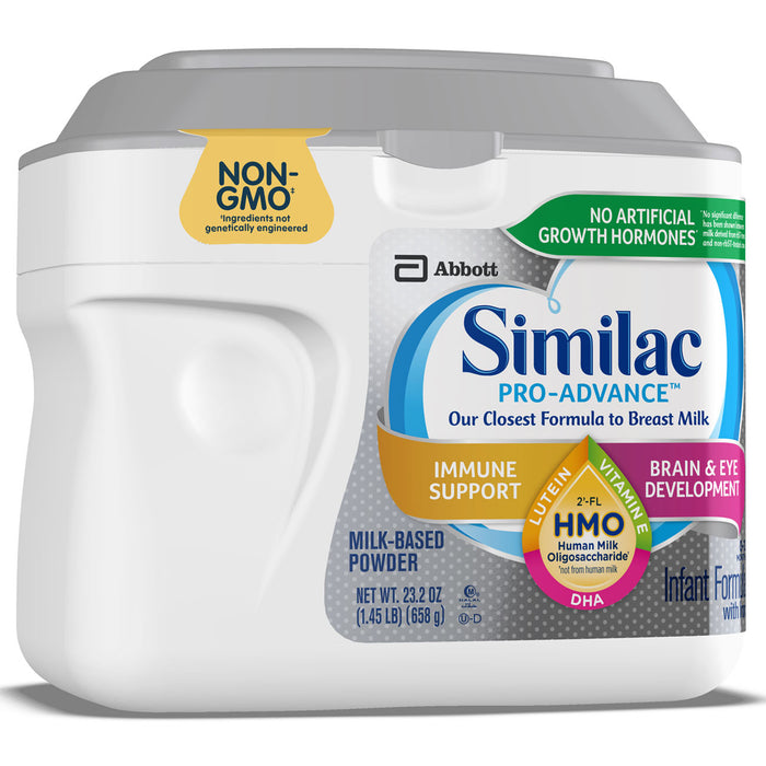 Similac Pro-Advance Non-GMO with 2'-FL HMO Infant Formula with Iron for Immune Support, Baby Formula 23.2 oz Tub