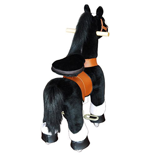 PonyCycle Ride On Mechanical Horse With White Hoof And Black Mane N4184 Medium for Age 4-9