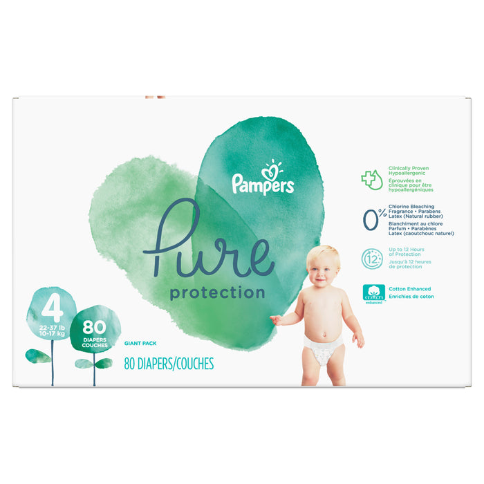 Pampers Pure Protection Diapers Size 4 80 Count