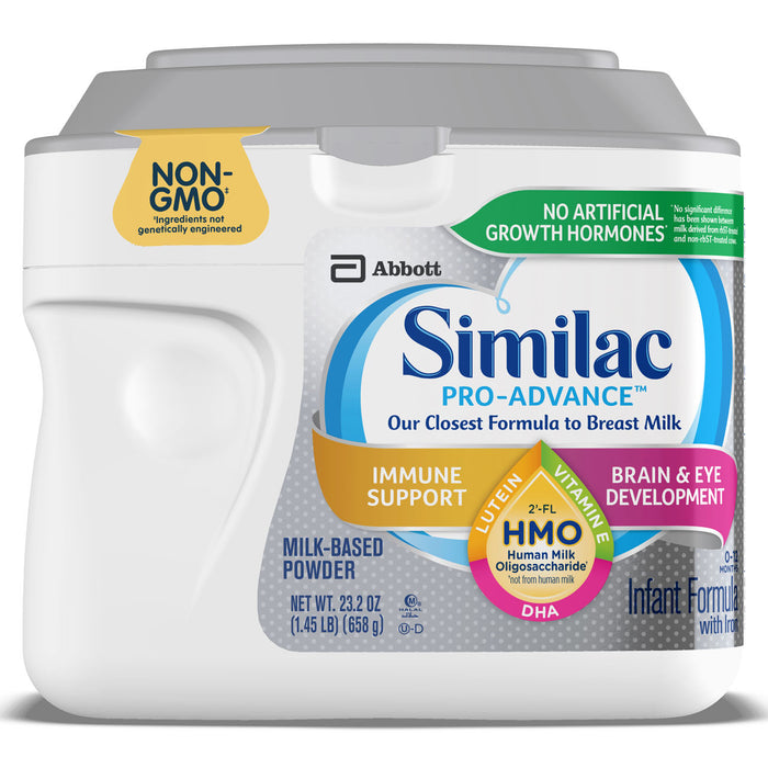 Similac Pro-Advance Non-GMO with 2'-FL HMO Infant Formula with Iron for Immune Support, Baby Formula 23.2 oz Tub