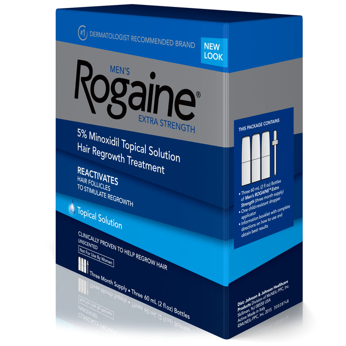 Men's Rogaine Extra Strength 5% Minoxidil Solution, 3-Month Supply