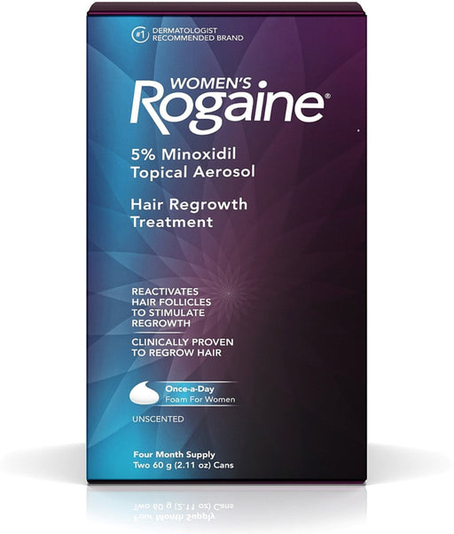 Rogaine Women's Hair Regrowth Treatment, 4 Month Supply, 2.11 oz cans, 2 ea (Pack of 4)