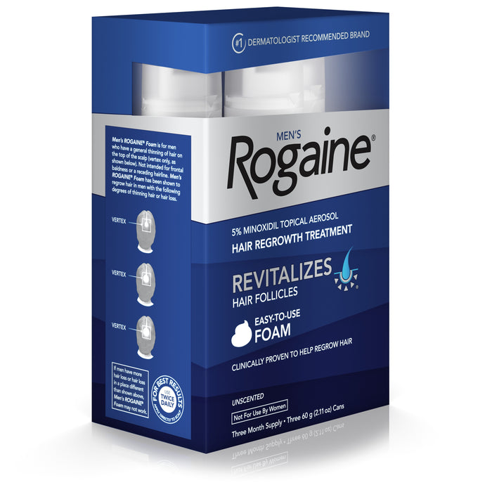 Men's Rogaine 5% Minoxidil Foam for Hair Regrowth, 3-month Supply