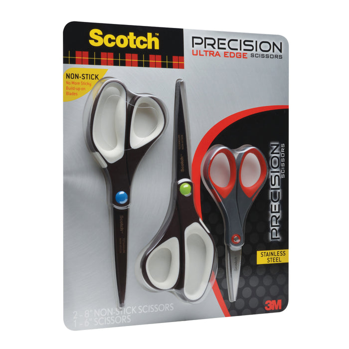 Scotch Scissor Value Pack, Non-Stick, Titanium Blades, 3 Count