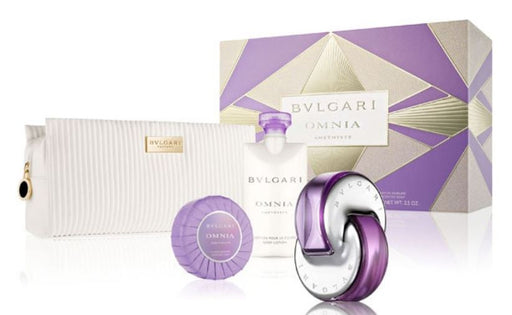 Bvlgari Omnia Amethyste Perfume Gift Set for Women with pouch, 3 pc