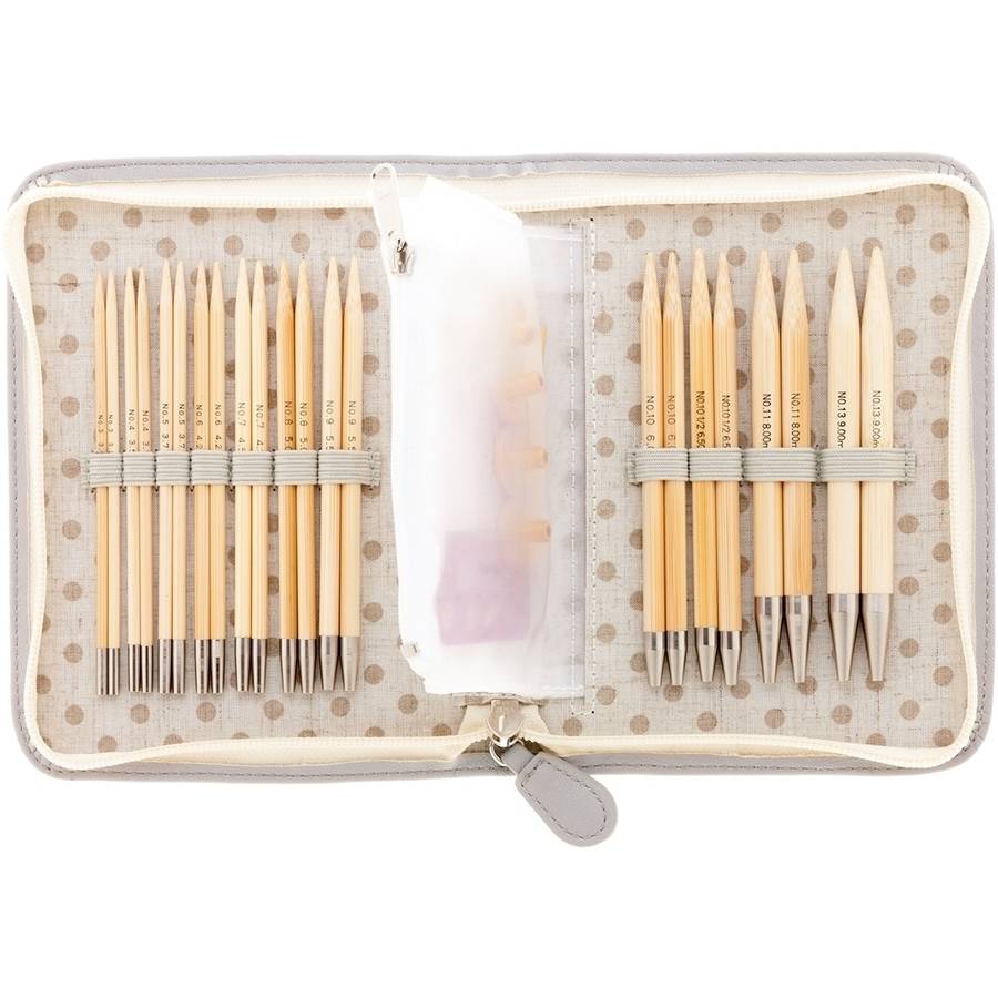 Carry C Interchangeable Bamboo Knitting Needle Long Set