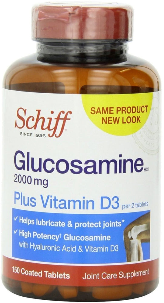 Schiff Glucosamine 2000 mg w/ Vitamin D tablets 150 ea (Pack of 4)