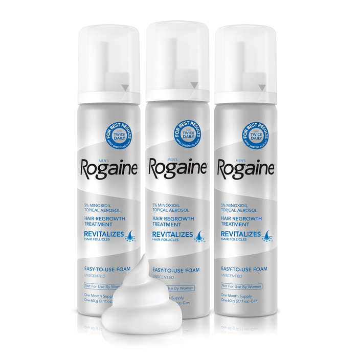 Men's Rogaine 5% Minoxidil Foam for Hair Regrowth, 3-month Supply