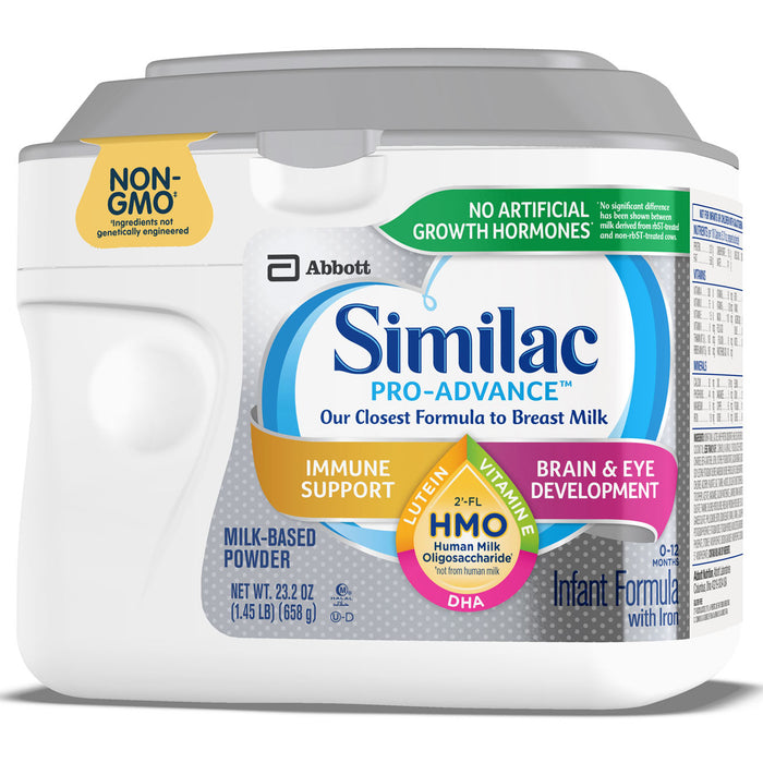 Similac Pro-Advance Non-GMO with 2'-FL HMO Infant Formula with Iron for Immune Support, Baby Formula 23.2 oz Tub