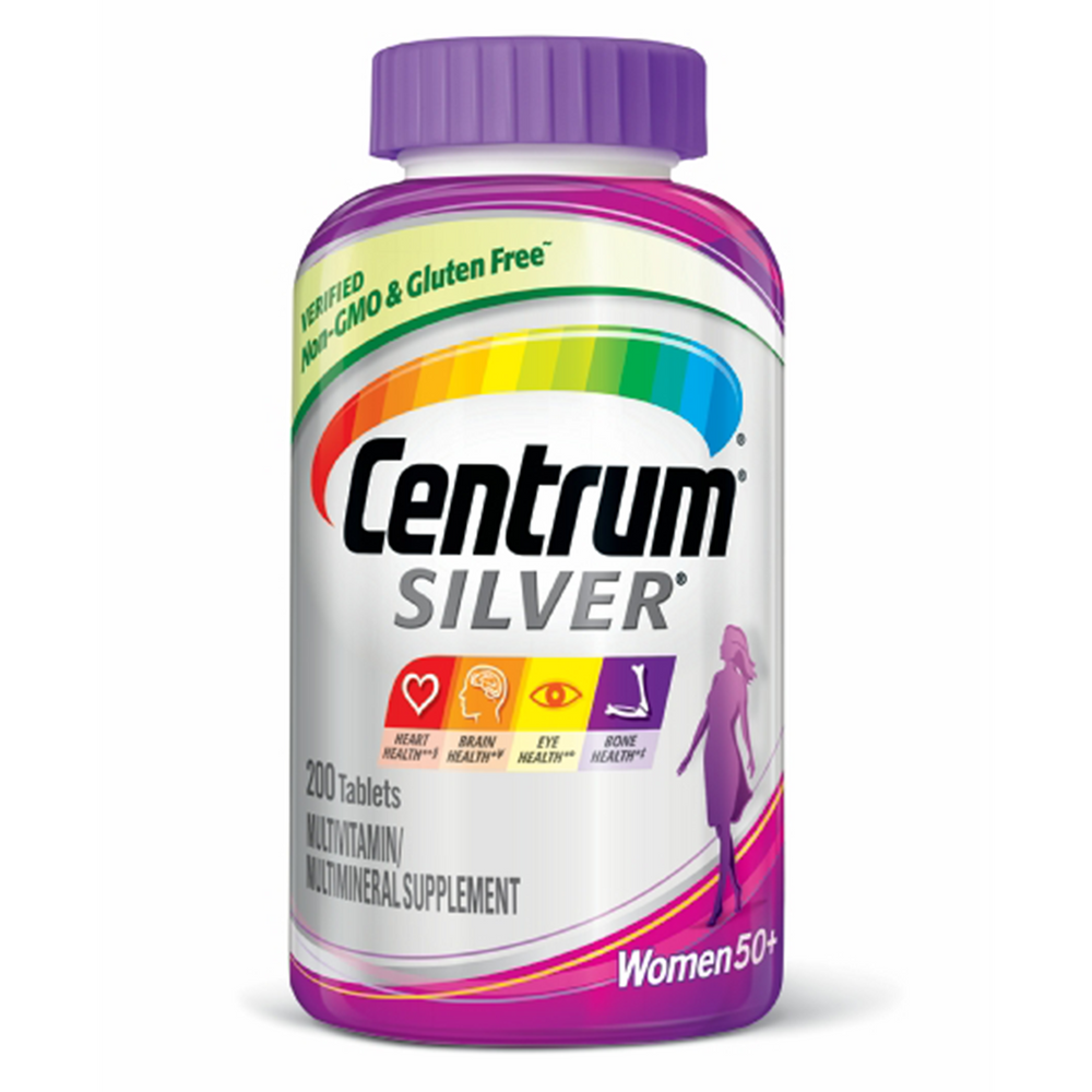 Centrum Silver Women (200 Count) Complete Multivitamin / Multimineral Supplement Tablet, Vitamin D3, Calcium, B Vitamins, Age 50+