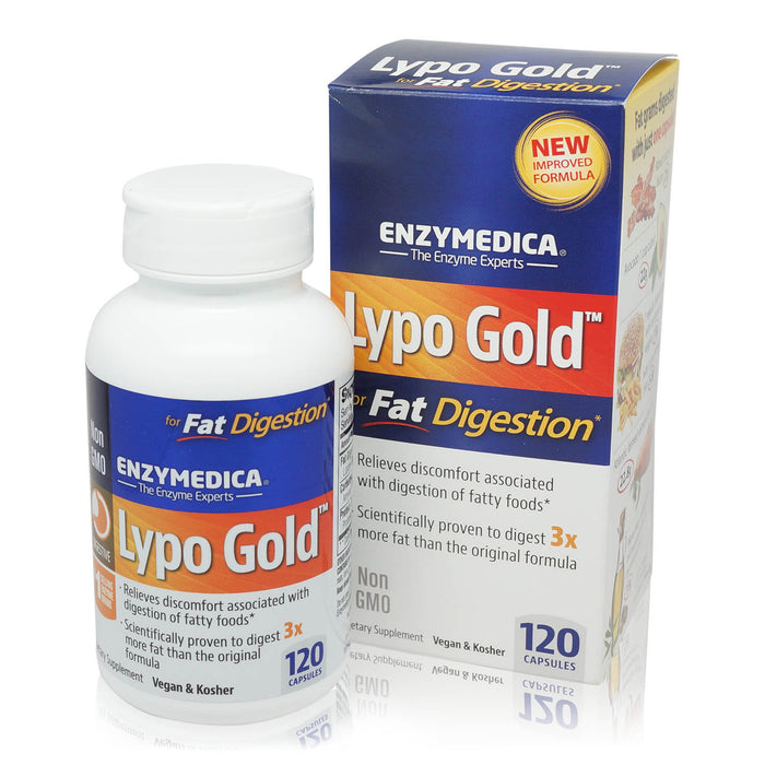 Enzymedica - Lypo Gold Enzymes for Optimal Fat Digestion 120 Capsules