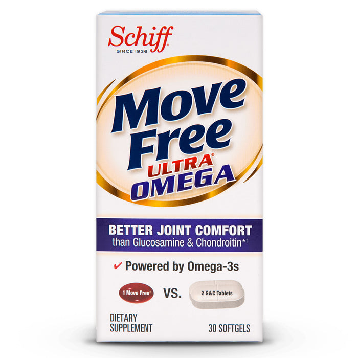 Move Free Ultra Omega Joint Comfort + Krill Oil and Hyaluronic Acid Softgels, 30 Ct