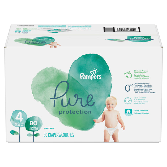 Pampers Pure Protection Diapers Size 4 80 Count