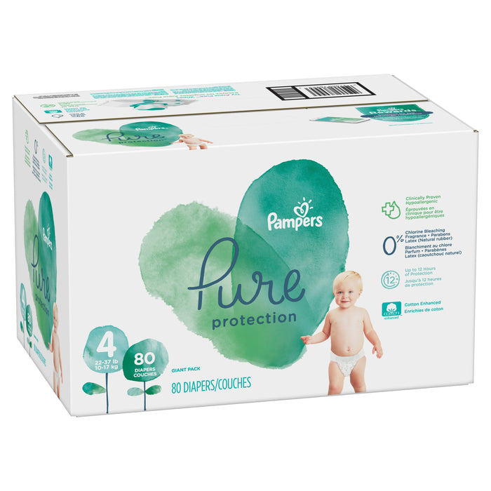 Pampers Pure Protection Diapers Size 4 80 Count