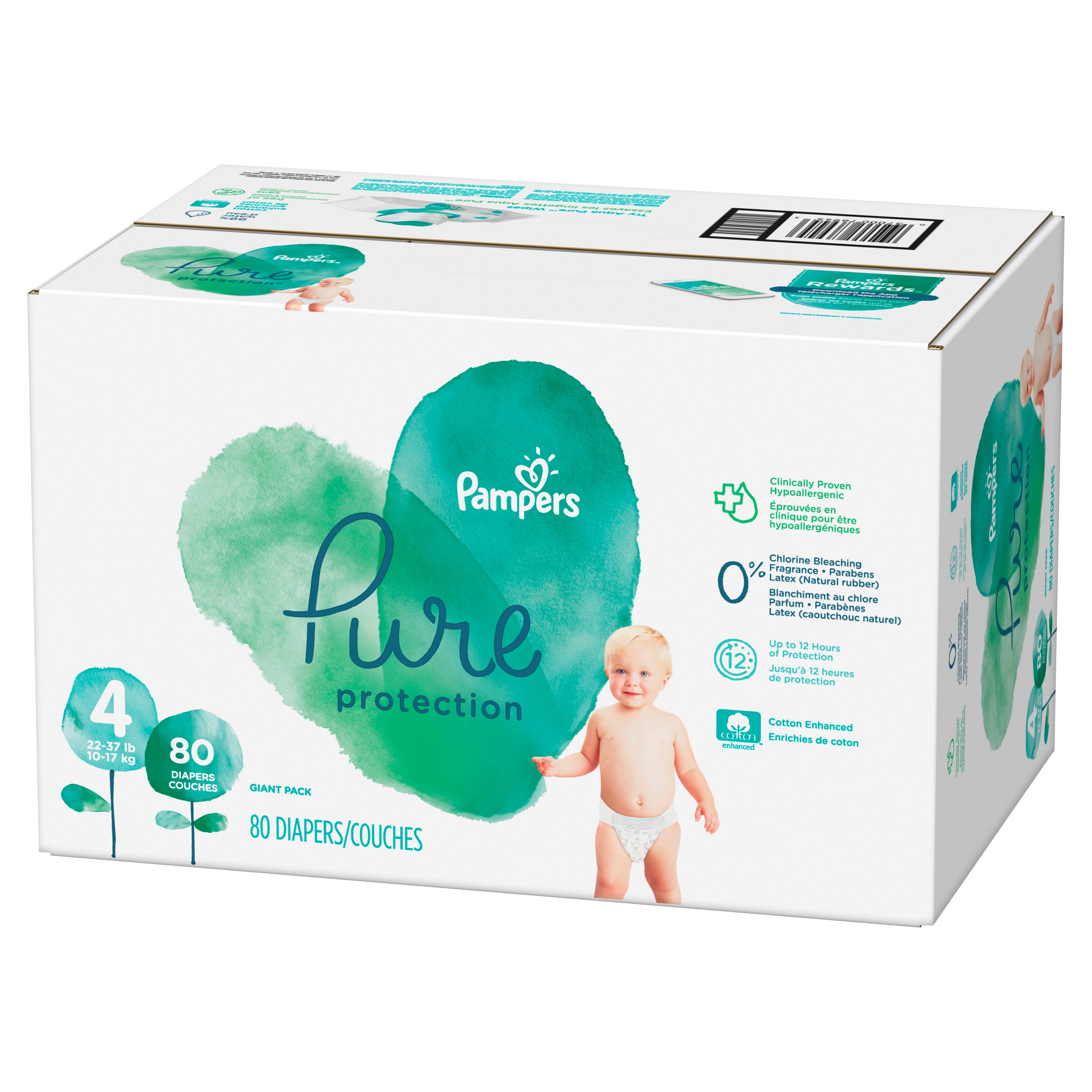Pampers Pure Protection Diapers Size 4 80 Count