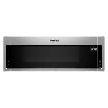 Whirlpool 1.1CuFt Low Profile Over the Range Microwave Hood Combination in Black on Stainless Steel