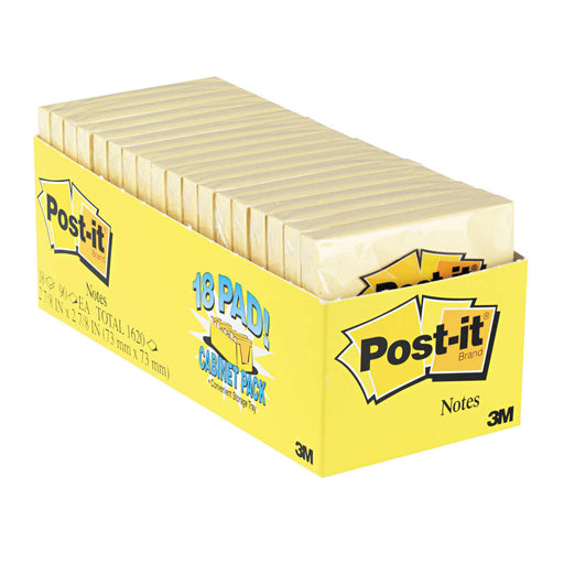 Post-it Notes, Canary Yellow, 3 x 3, 18-pack