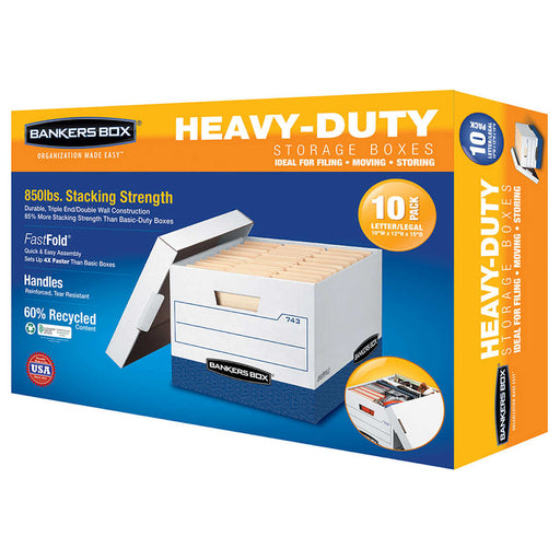 Bankers Box Heavy Duty File Boxes Letter/Legal 10-pack