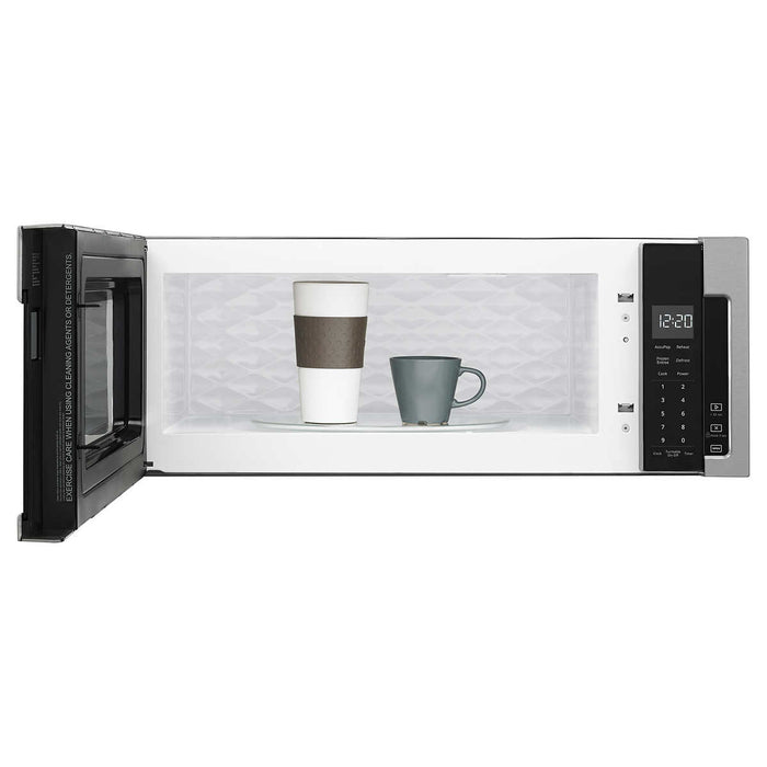 Whirlpool 1.1CuFt Low Profile Over the Range Microwave Hood Combination in Black on Stainless Steel