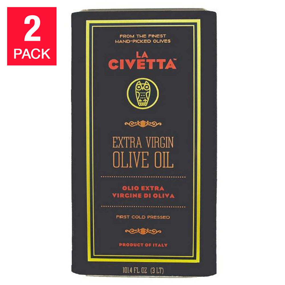 La Civetta Italian Extra Virgin Olive Oil 3L, Tins, 2-pack