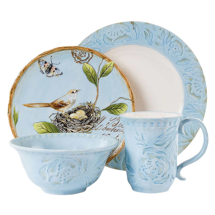 Fitz and Floyd Toulouse Blue 16-piece Dinnerware Set