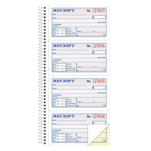 Adams Carbonless Two-part Rent Receipt Books, 2 3/4" x 4 3/4" 400-count