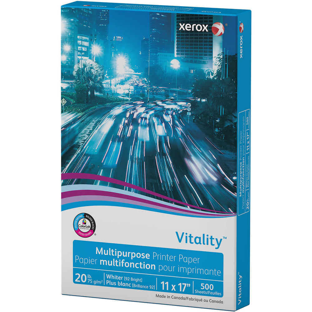 Xerox Vitality Multipurpose Printer Paper, 11 x 17, 20lb, 92-Bright, 500 sheets