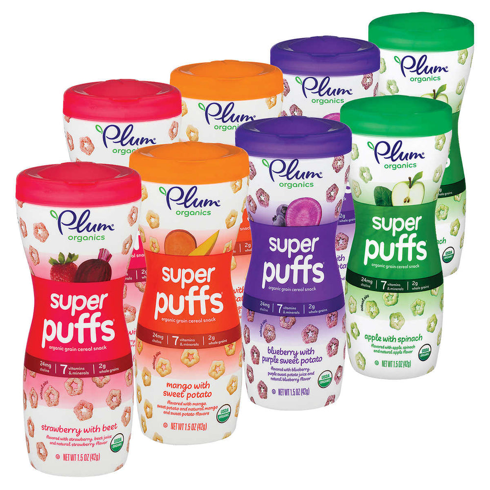 Plum Organics Super Puffs Variety, 8-pack