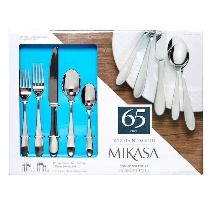 Mikasa Prescott 65-piece Stainless Steel Flatware Set