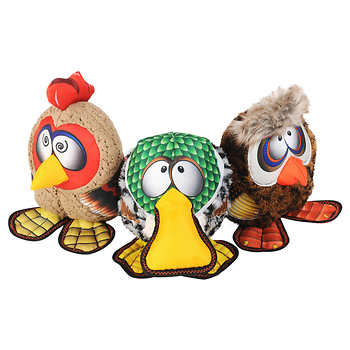 Happy Tails Barnyard Buddy Dog Toys, 3-count