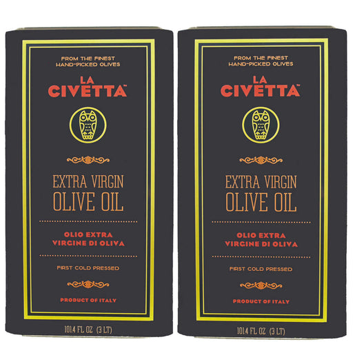 La Civetta Italian Extra Virgin Olive Oil 3L, Tins, 2-pack