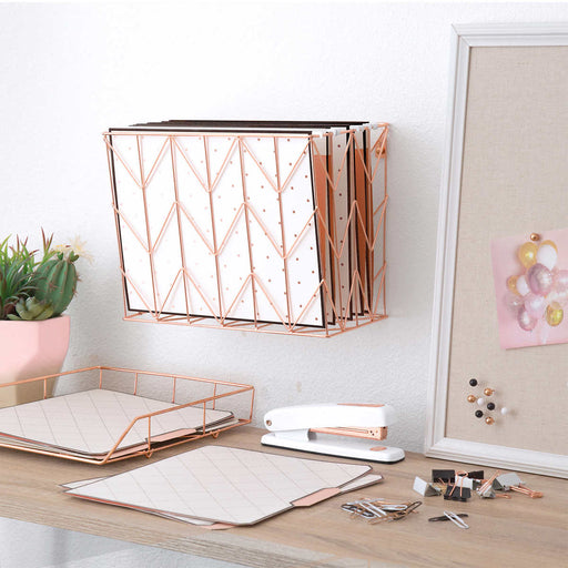 U Brands Rose Gold Desktop Filing Set