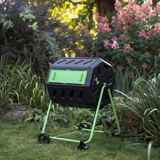 Dual Chamber Tumbling Composter with Wheel Kit
