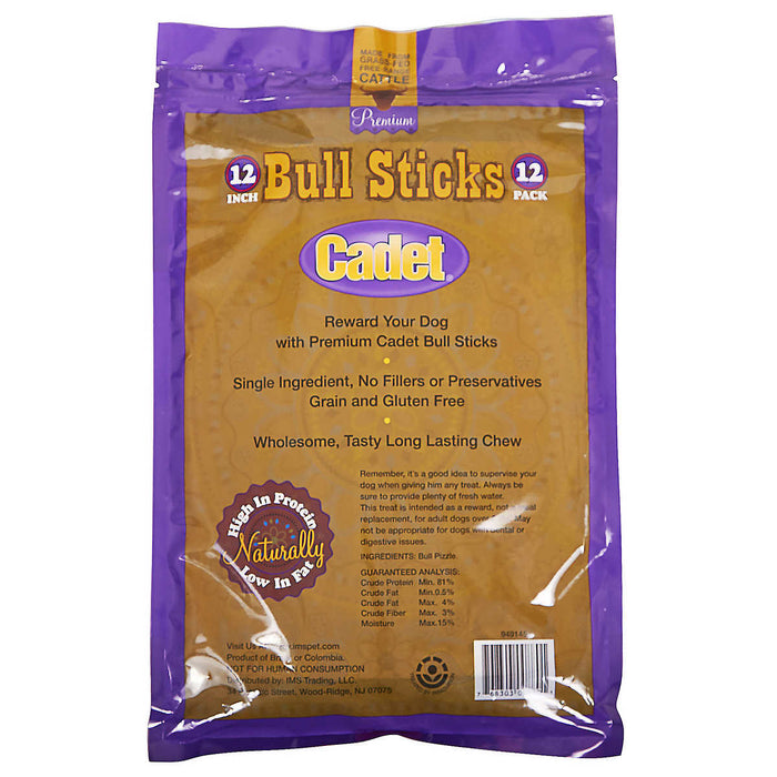 Cadet 12" Bully Sticks 12-count, 2-pack