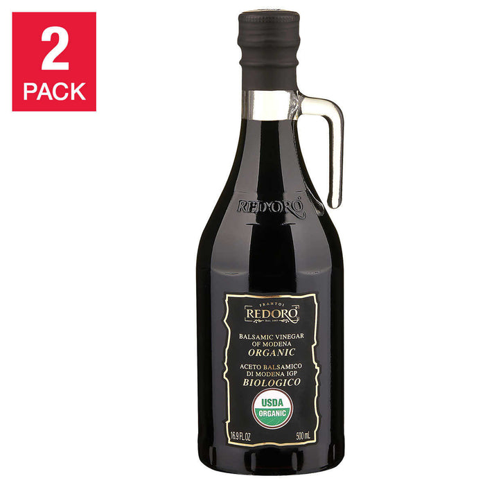 Redoro USDA Organic Balsamic Vinegar 500 ml, 2-pack