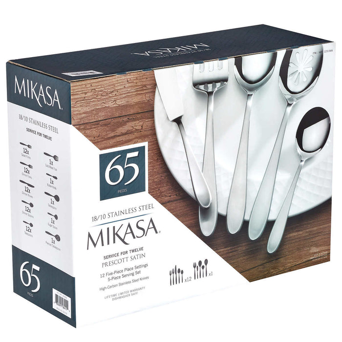 Mikasa Prescott 65-piece Stainless Steel Flatware Set
