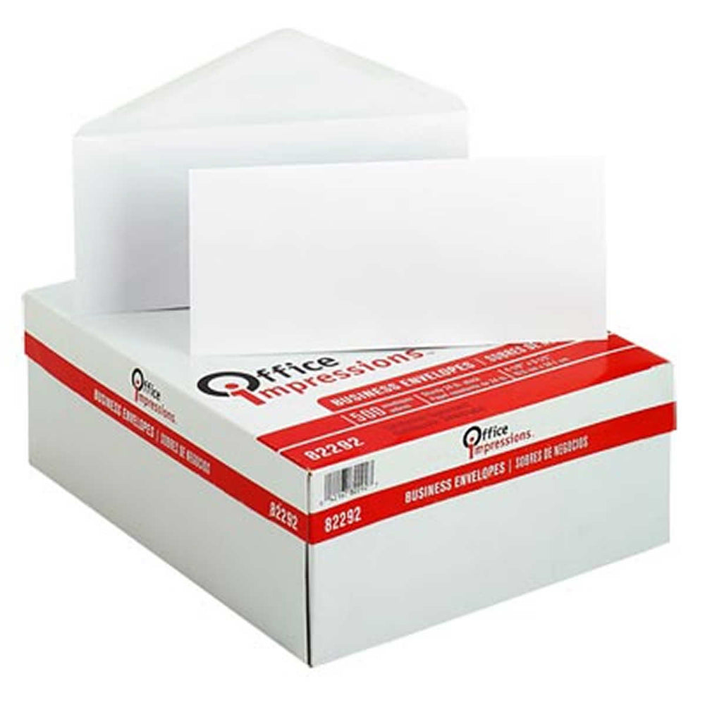 Office Impressions Plain Windowless Envelope 4-1/8" x 9-1/2" White, 500-count, OFF 82292