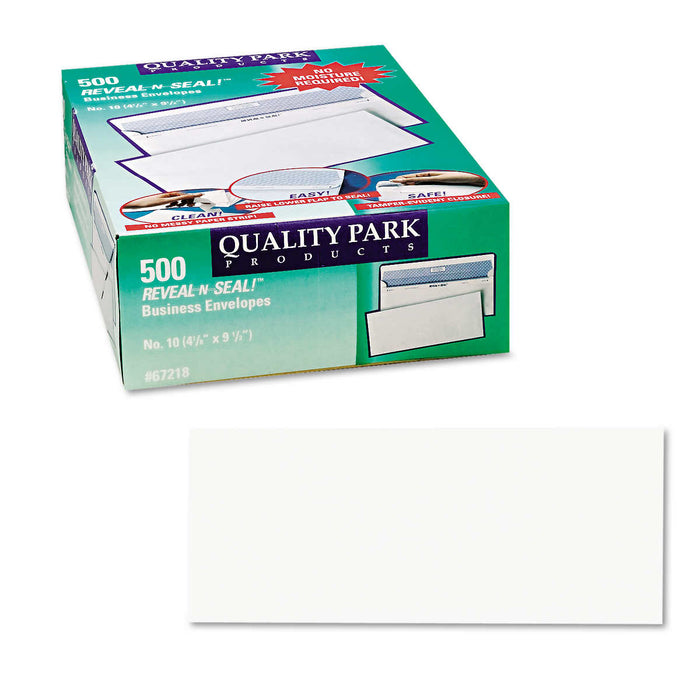 Quality Park Reveal-N-Seal Security-Tint Windowless Envelope 4-1/8" x 9-1/2" White, 500-count