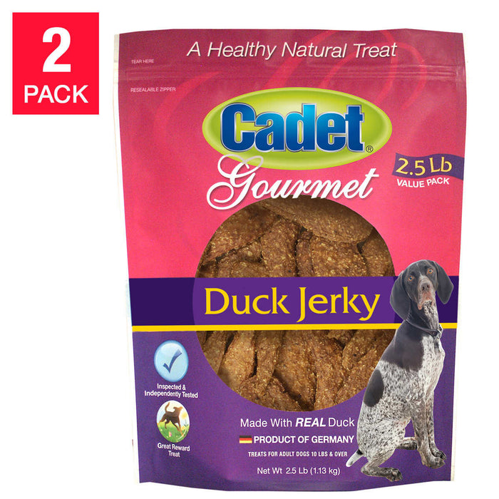 Cadet Natural Duck Jerky Dog Treats 2.5 lbs, 2-pack